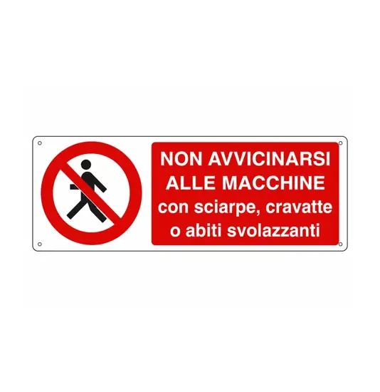 etichette adesive  non avvicinarsi alle macchine con sciarpe