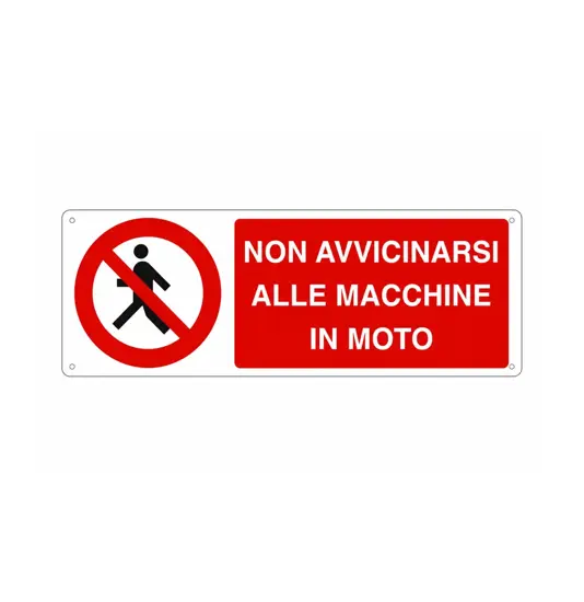 etichette adesive  non avvicinarsi alle macchine in moto