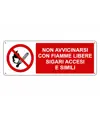 etichette adesive  non avvicinarsi con fiamme libere sigari accesi e simili