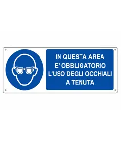 etichette adesive obbligatorio l'uso degli occhiali a tenuta