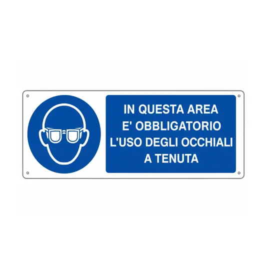 etichette adesive obbligatorio l'uso degli occhiali a tenuta