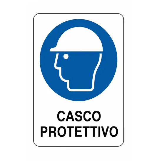 etichette adesive obbligo  casco protettivo