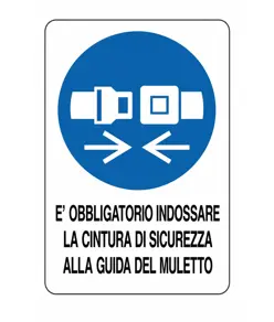 etichette adesive obbligo cinture alla guida del muletto