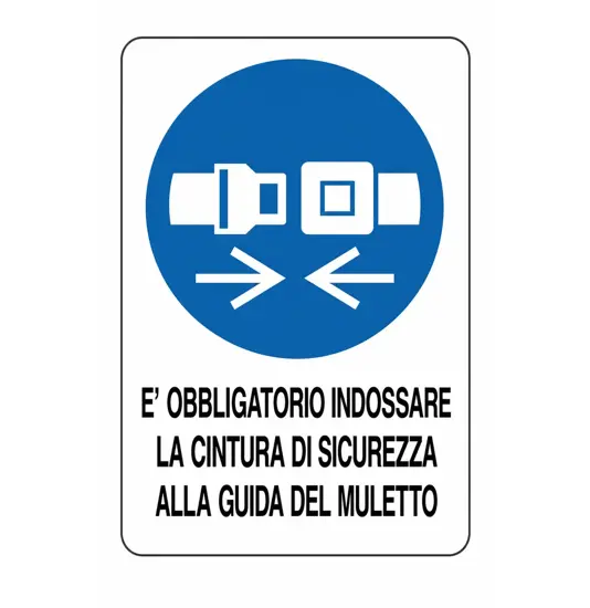 etichette adesive obbligo cinture alla guida del muletto