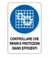 etichette adesive obbligo  controllare che ripari e protezioni siano efficienti