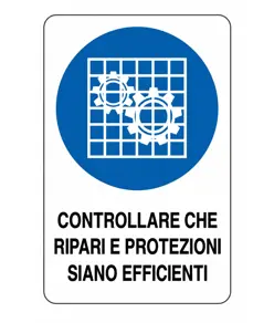 etichette adesive obbligo  controllare che ripari e protezioni siano efficienti