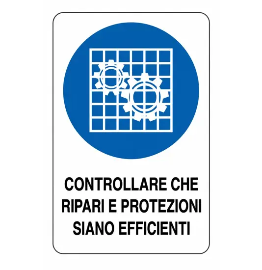 etichette adesive obbligo  controllare che ripari e protezioni siano efficienti