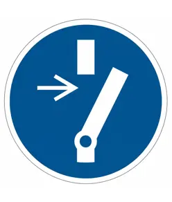 etichette adesive obbligo  disconettere il macchinario
