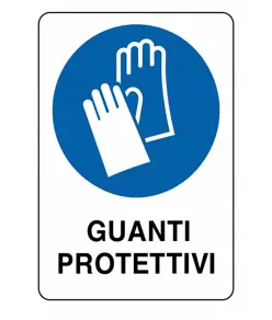 etichette adesive obbligo  guanti protettivi