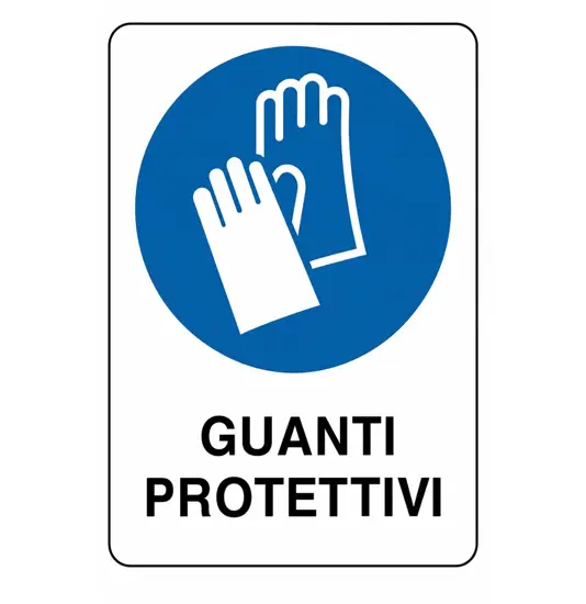 etichette adesive obbligo  guanti protettivi