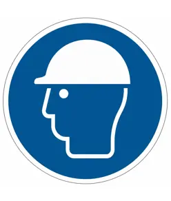 etichette adesive obbligo  indossare il casco di protezione