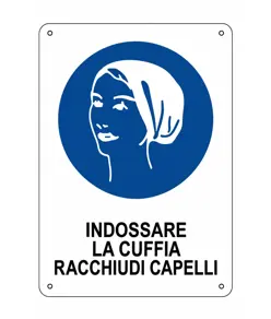 etichette adesive  obbligo indossare la cuffia racchiudi capelli