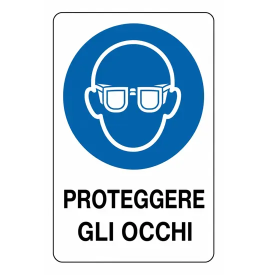 etichette adesive obbligo  proteggere gli occhi