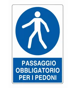 etichette adesive  passaggio obbligatorio per i pedoni