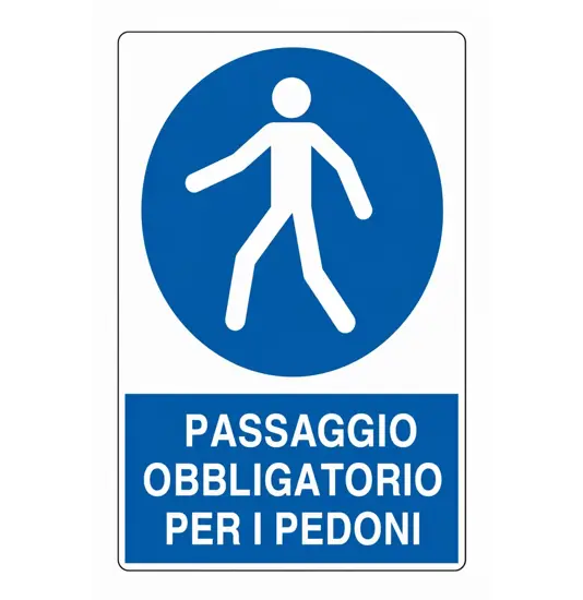 etichette adesive  passaggio obbligatorio per i pedoni