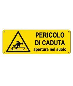 Etichette adesive  pericolo di caduta apertura nel suolo