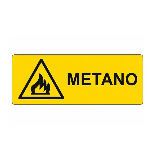 etichette adesive  pericolo metano