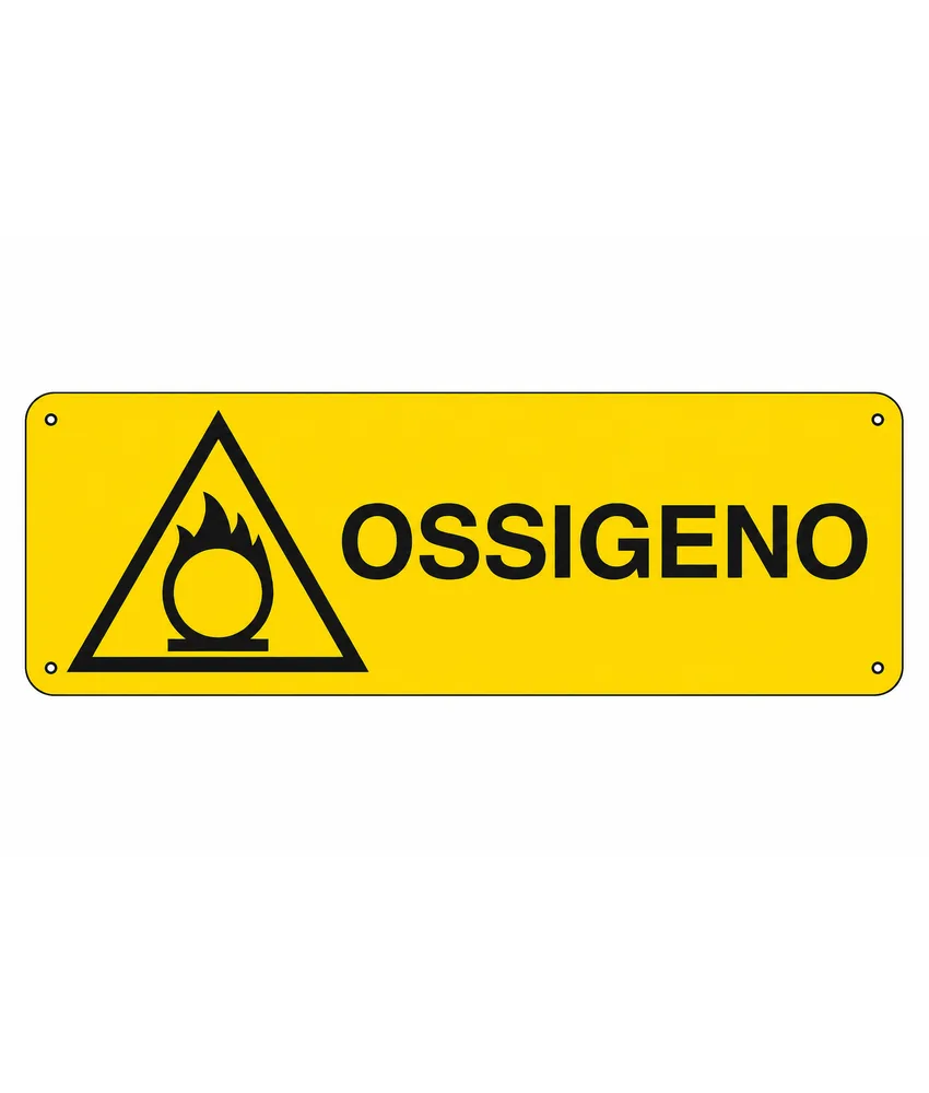 5 Etichette adesive pericolo ossigeno, dimensioni 350x125mm