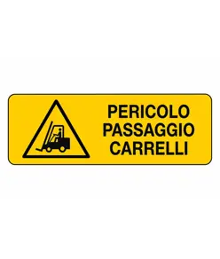 etichette adesive  pericolo passaggio carrelli