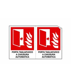 Etichette adesive 'porta tagliafuoco a chiusura automatica'
