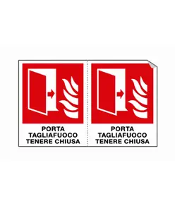 Etichette adesive 'porta tagliafuoco tenere chiusa'