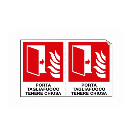 Etichette adesive 'porta tagliafuoco tenere chiusa'