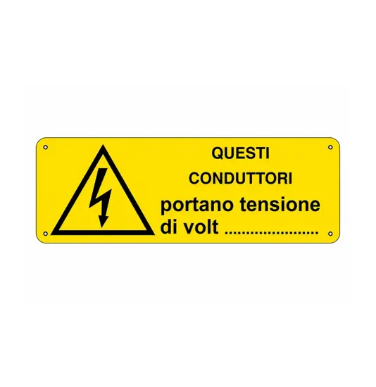 etichette adesive 'questi conduttori portano tensione di volt___'