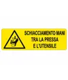 etichette adesive  schiacciamento mani tra la pressa e l'utensile