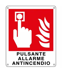 etichette adesive scritta 'pulsante allarme antincendio'