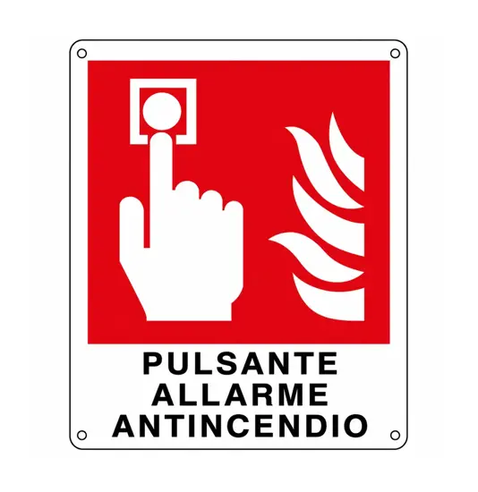 etichette adesive scritta 'pulsante allarme antincendio'