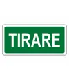 etichette adesive scritta 'tirare'
