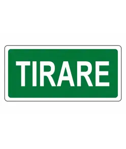 etichette adesive scritta 'tirare'