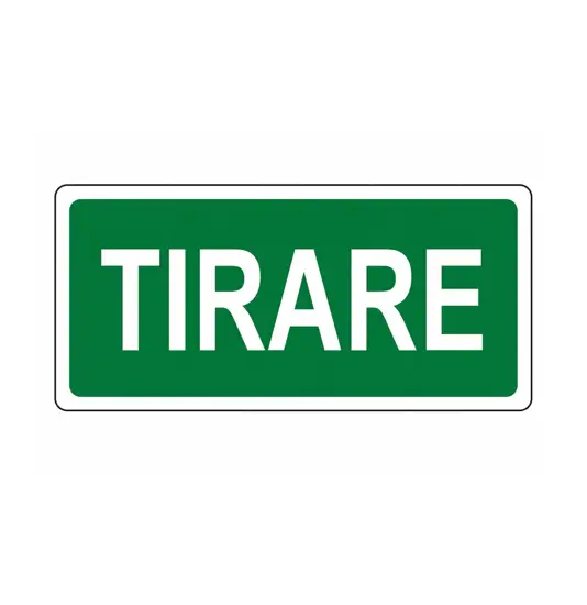 etichette adesive scritta 'tirare'