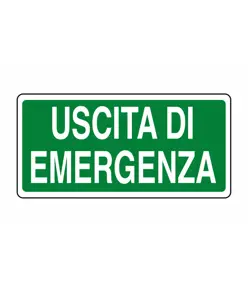 etichette adesive scritta 'uscita di emergenza'