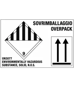 etichette adesive  sovrimballaggio overpack