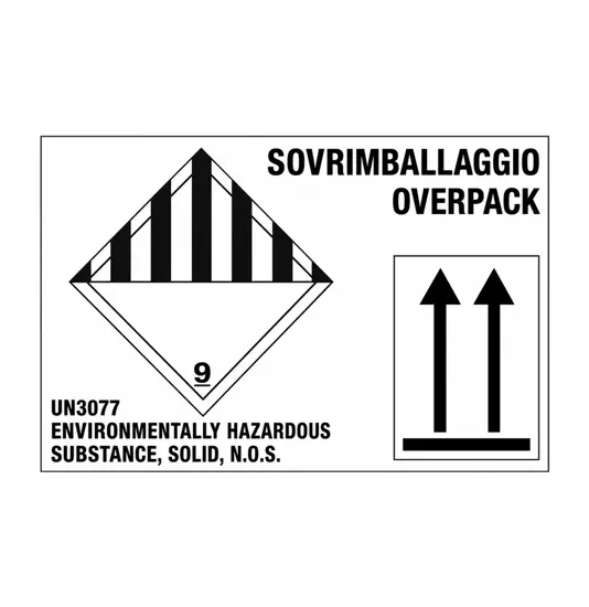 etichette adesive  sovrimballaggio overpack