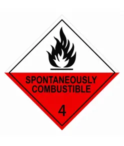 etichette adesive  spontaneously combustible