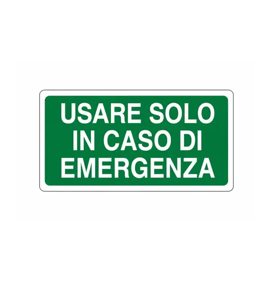 etichette adesive 'usare solo in caso di emergenza'