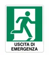 etichette adesive "uscita di emergenza a destra" con scritta