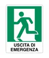 etichette adesive 'uscita di emergenza a sinistra'