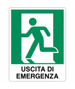etichette adesive 'uscita di emergenza a sinistra'