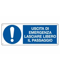 etichette adesive  uscita di emergenza, lasciare libero il passaggio