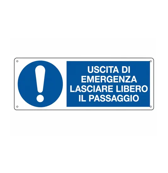 etichette adesive  uscita di emergenza, lasciare libero il passaggio