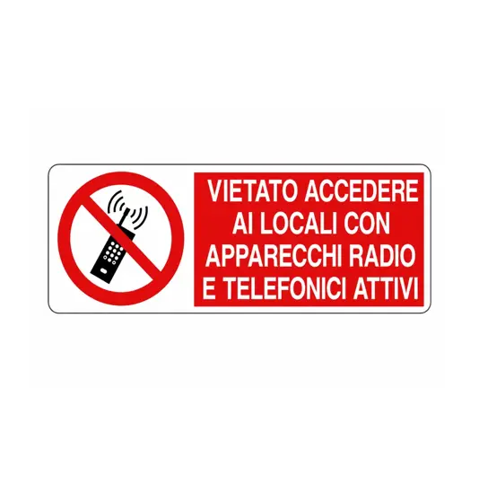 etichette adesive  vietato accedere ai locali con apparecchi radio