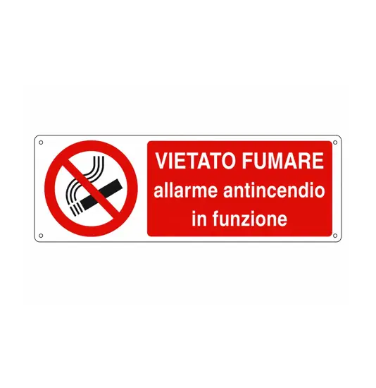 etichette adesive  vietato fumare allarme antincendio in funzione