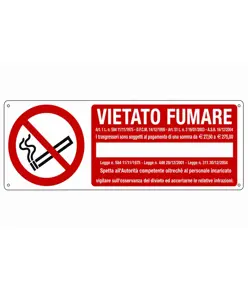etichette adesive  vietato fumare i trasgressori sono soggetti al pagamento