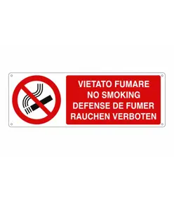 etichette adesive 'vietato fumare' multilingua