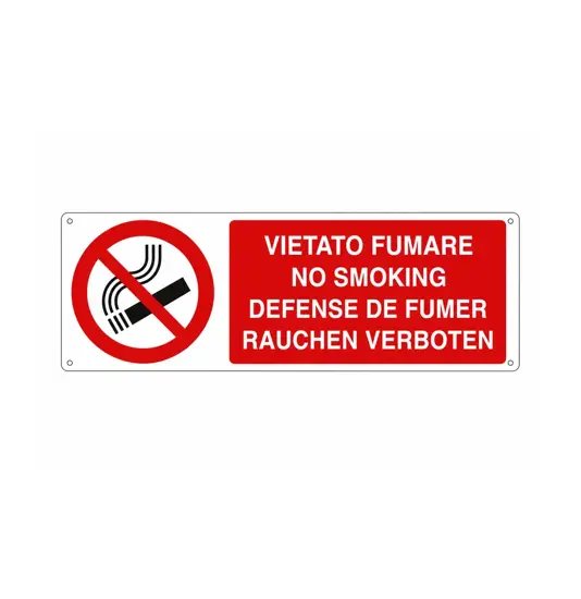 etichette adesive 'vietato fumare' multilingua