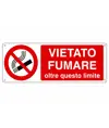 etichette adesive 'vietato fumare oltre questo limite'