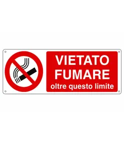 etichette adesive 'vietato fumare oltre questo limite'